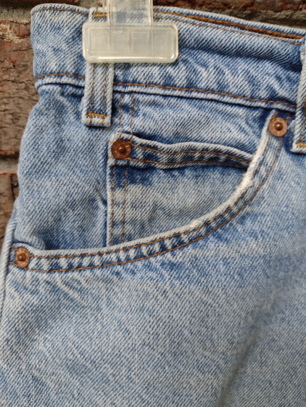 NOT FOR SALE  90's Levi's 550 Shorts Mens Sz 34 Relaxed Fit Blue Jean Orange - Picture 3 of 7